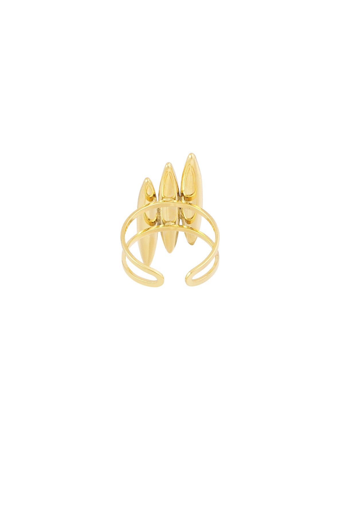 Three double surf ring guld/silver