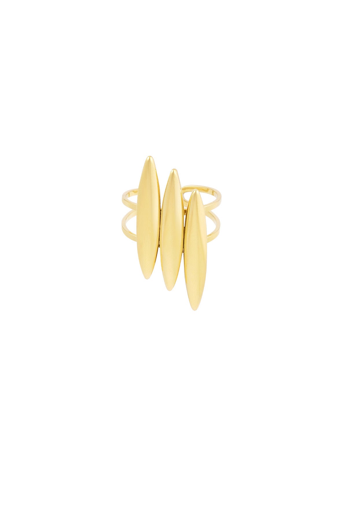 Three double surf ring guld/silver