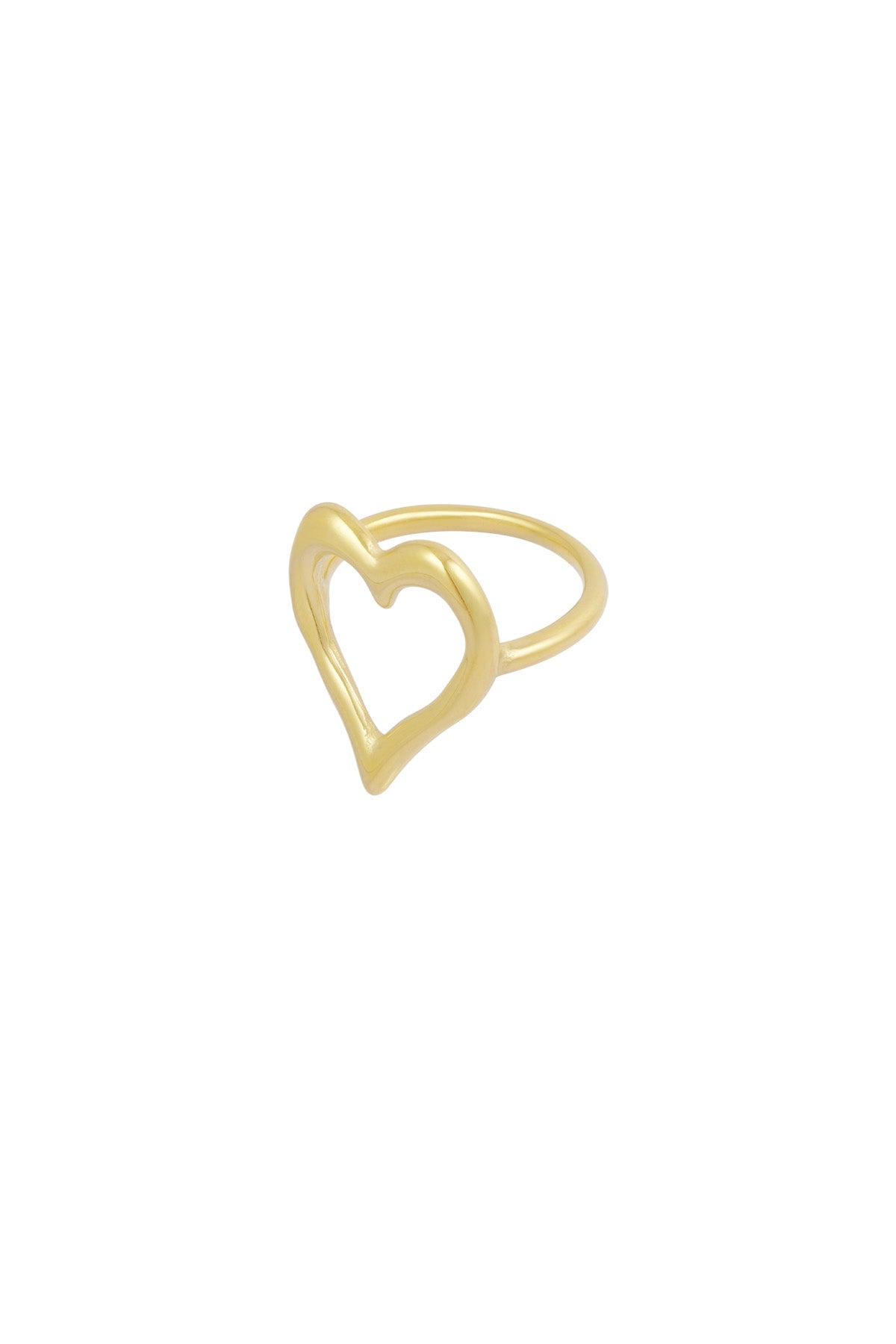 Structured heart ring guld