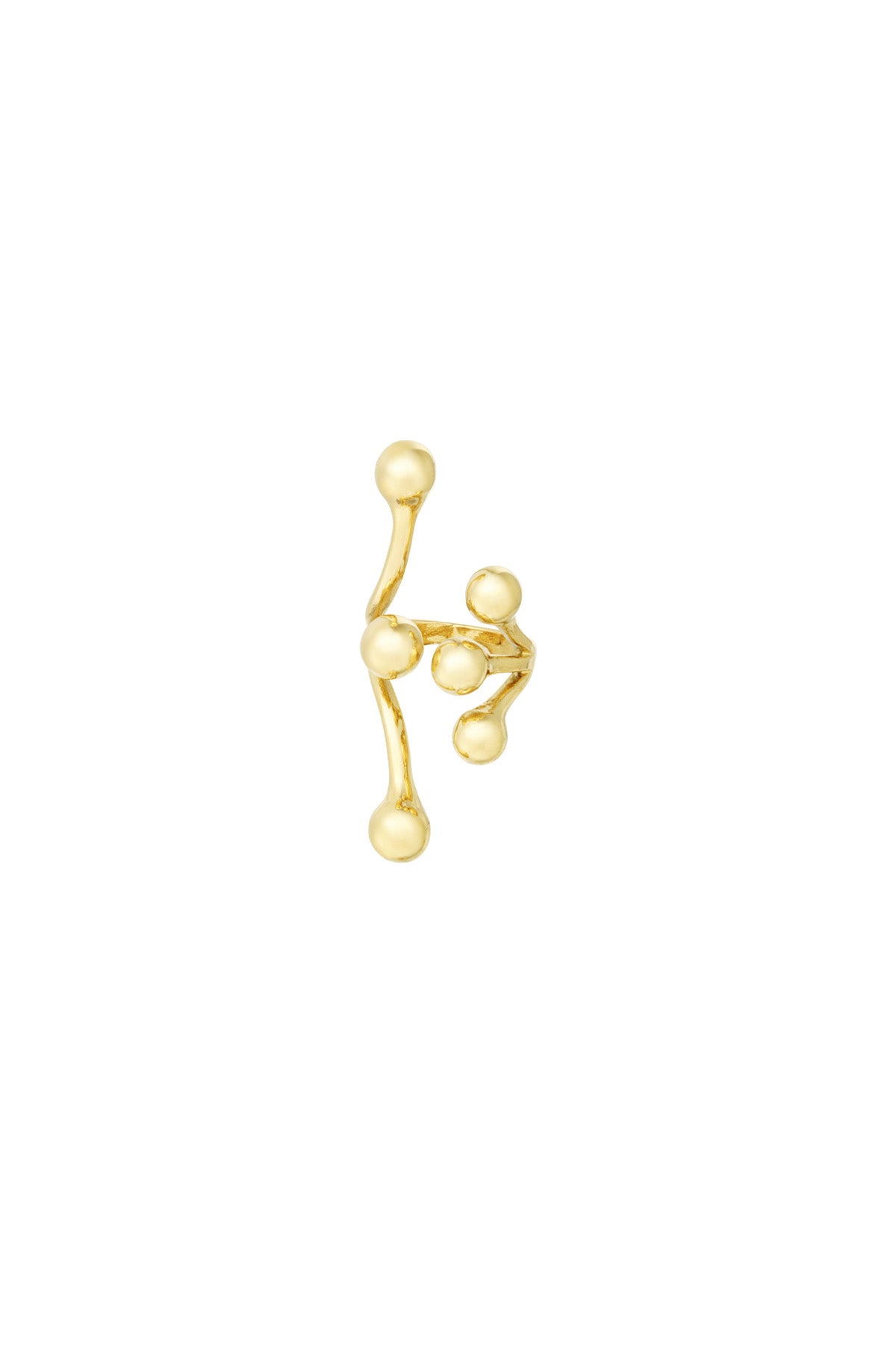 Large ring with balls guld/silver