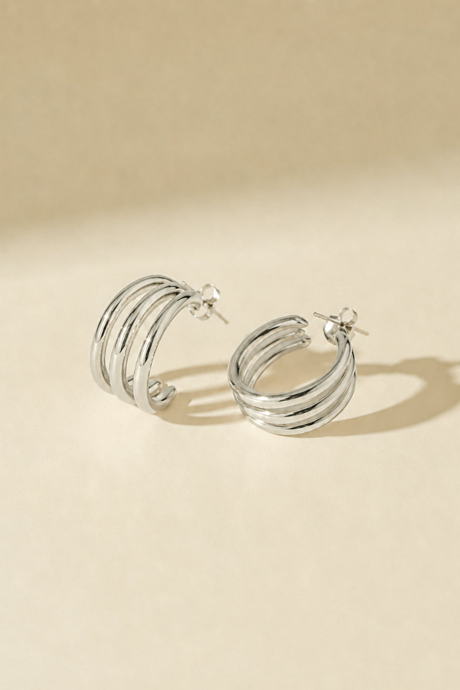 Marlis three layer hoop örhängen