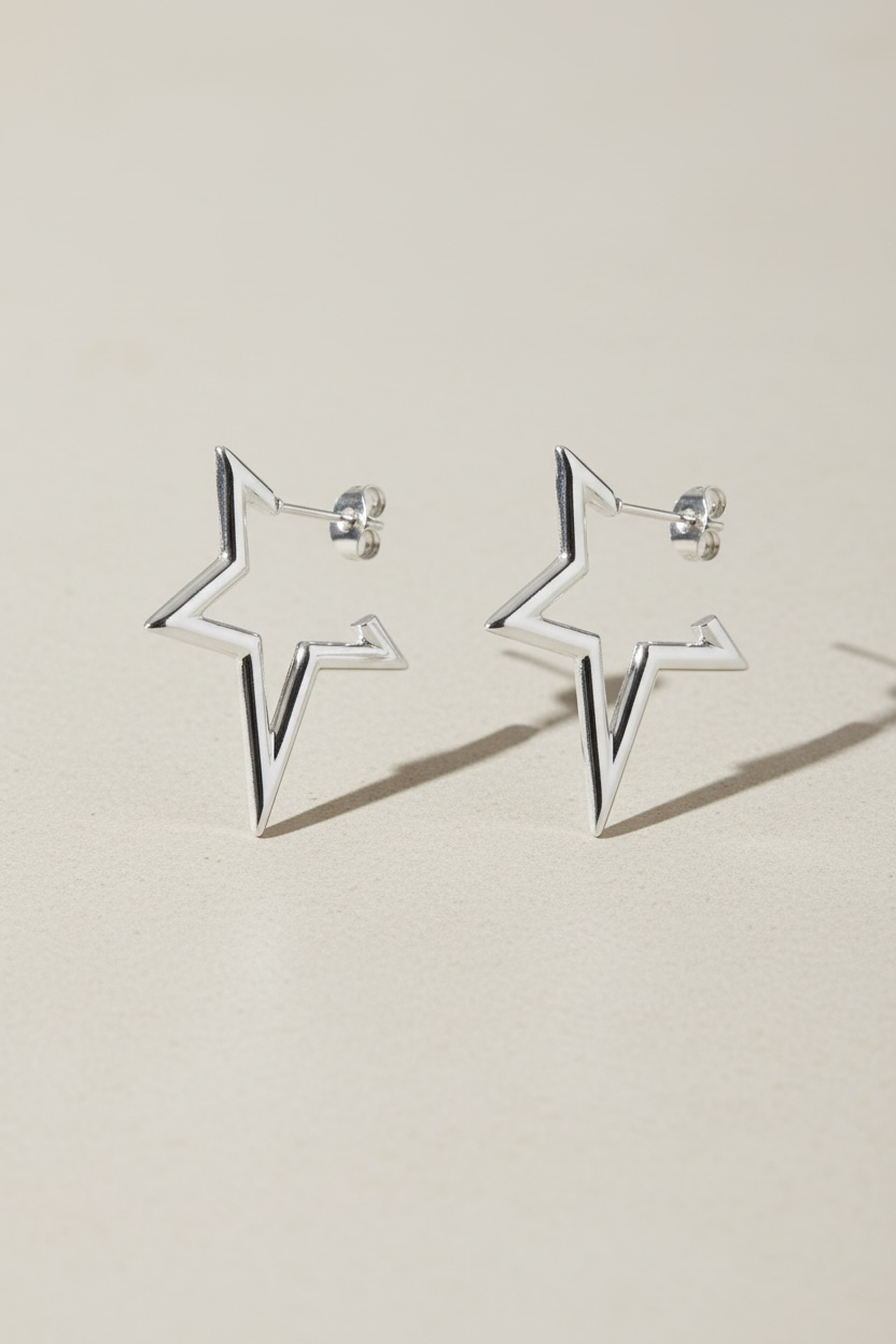 Half star örhängen