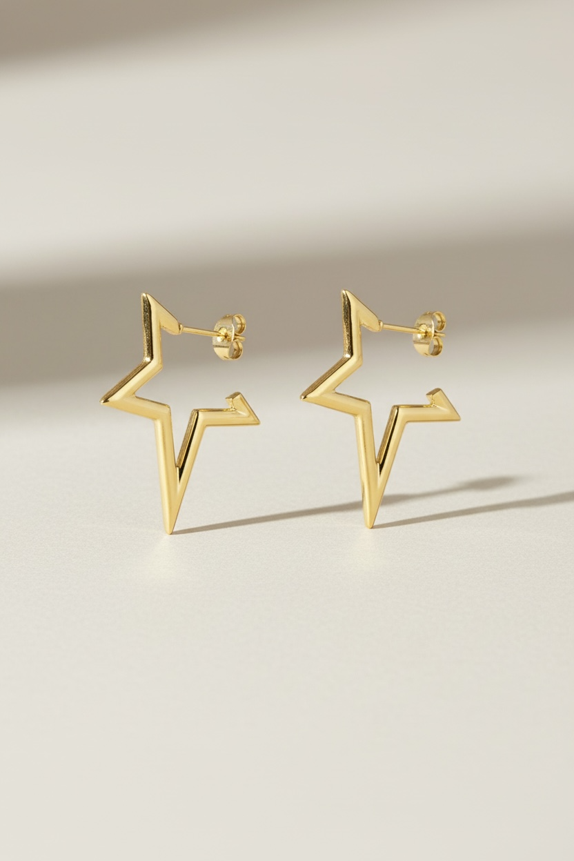 Half star örhängen